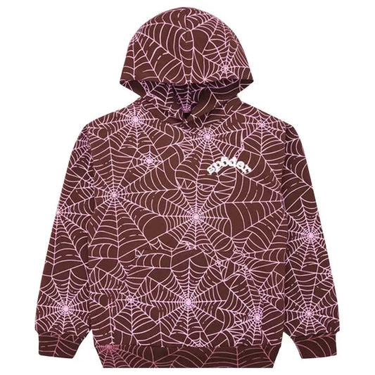 SP5DER AOP BROWN HOODIE