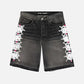 Sp5der Web Stone Denim Shorts 'Black Wash'