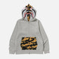 BAPE 1st Camo Shark Full Zip Double Hoodie ‘Grey’