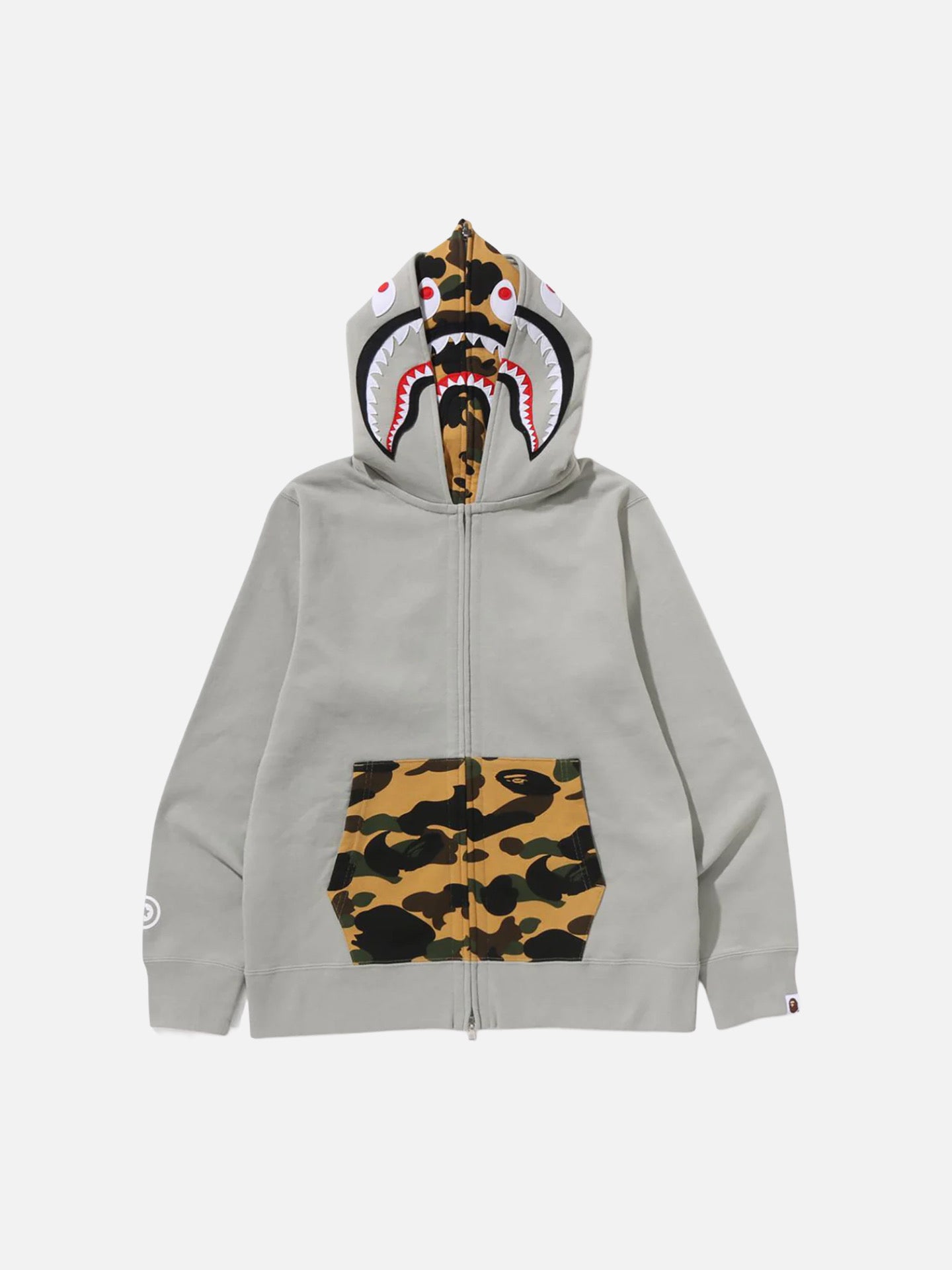 BAPE 1st Camo Shark Full Zip Double Hoodie ‘Grey’