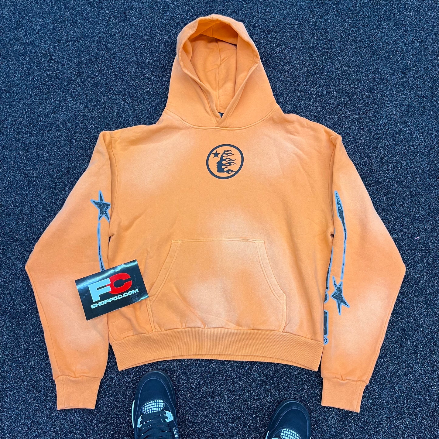 (3 DAY SHIPPING) HELLSTAR FIRE ORANGE HOODIE