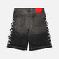 Sp5der Web Stone Denim Shorts 'Black Wash'