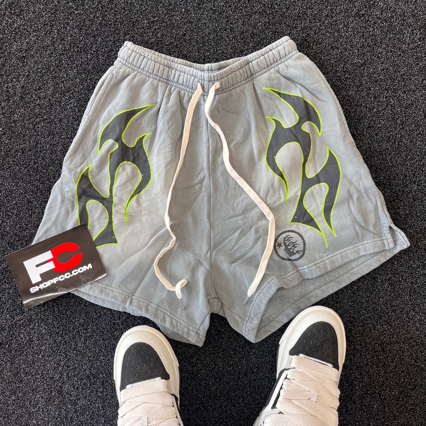 HELLSTAR GREY FLAME SHORTS