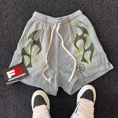 HELLSTAR GREY FLAME SHORTS