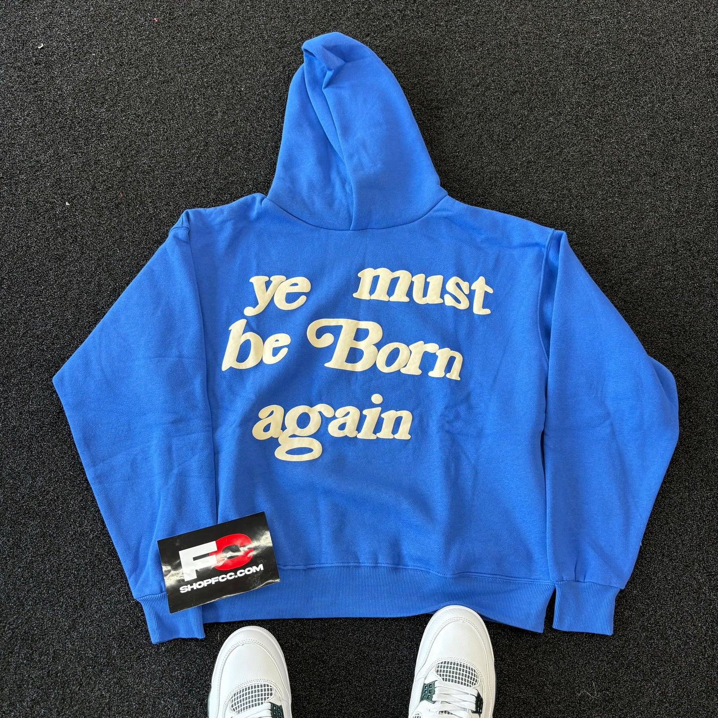 CPFM YE MUST BE BORN AGAIN BLUE HOODIE