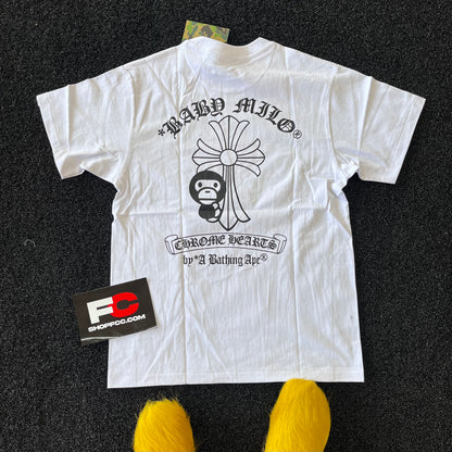 BAPE CHROME HEART WHITE TEE