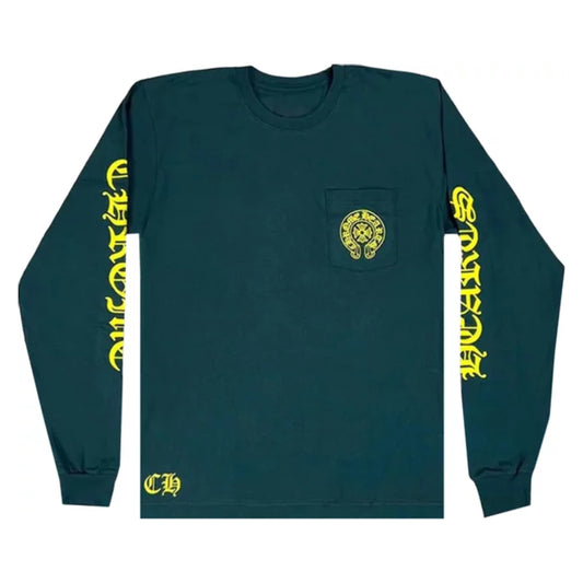 Chrome Hear*s HORSESHOE GREEN YELLOW LS TEE