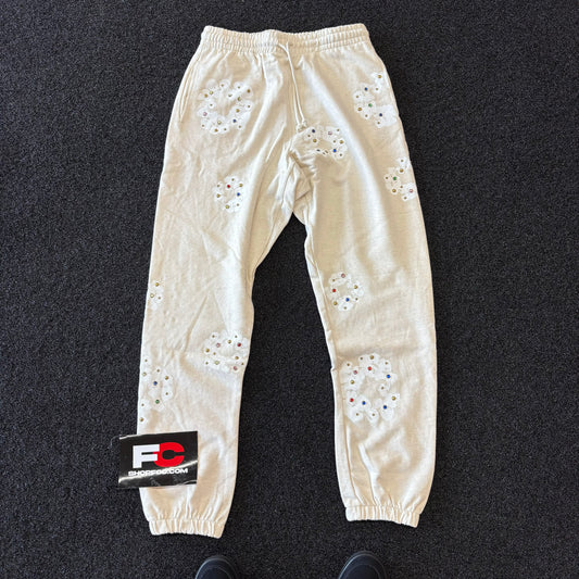 DENIM TEARS SWEATPANTS RHINESTONE CREAM