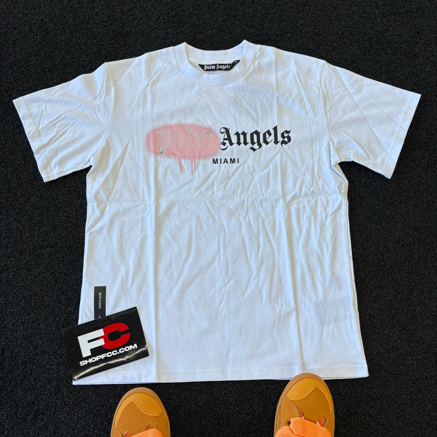 PALM ANGELS TEE SPRAY PAINT PINK