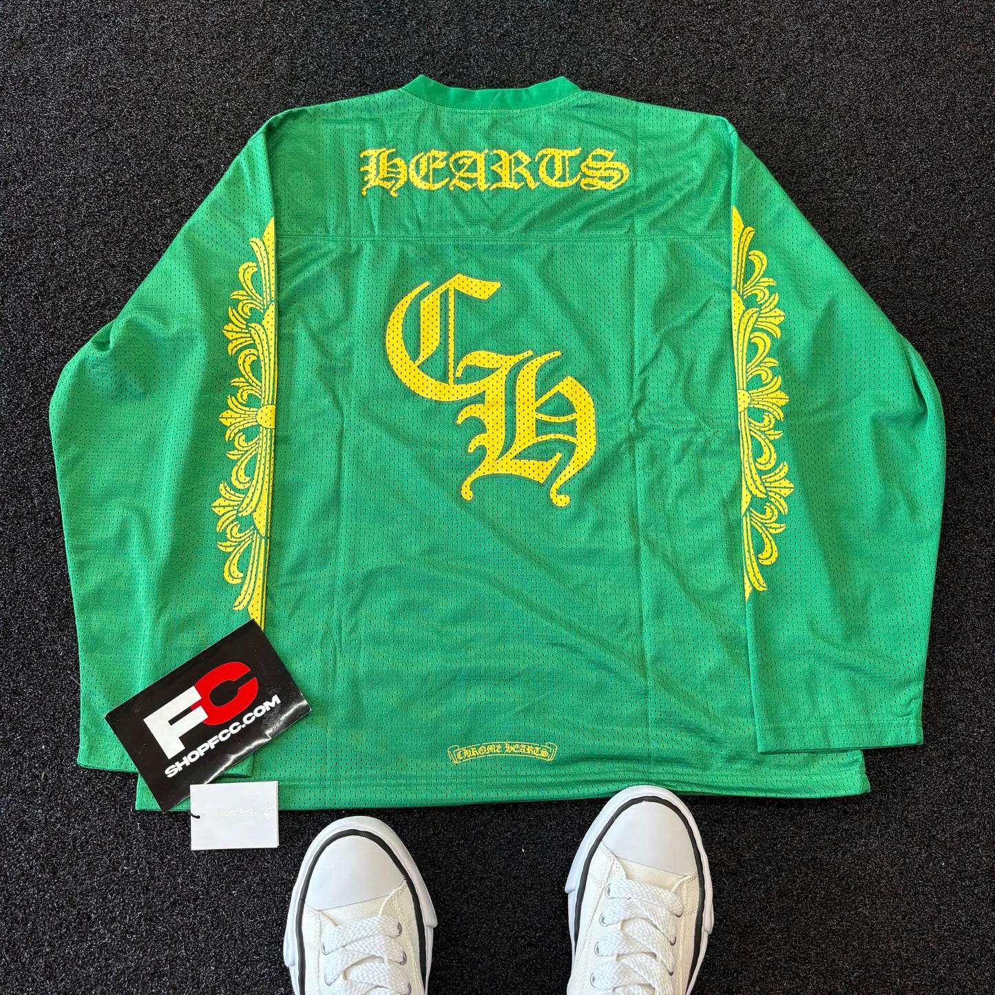 Chrome Hear*s GREEN MESH JERSEY TEE LS