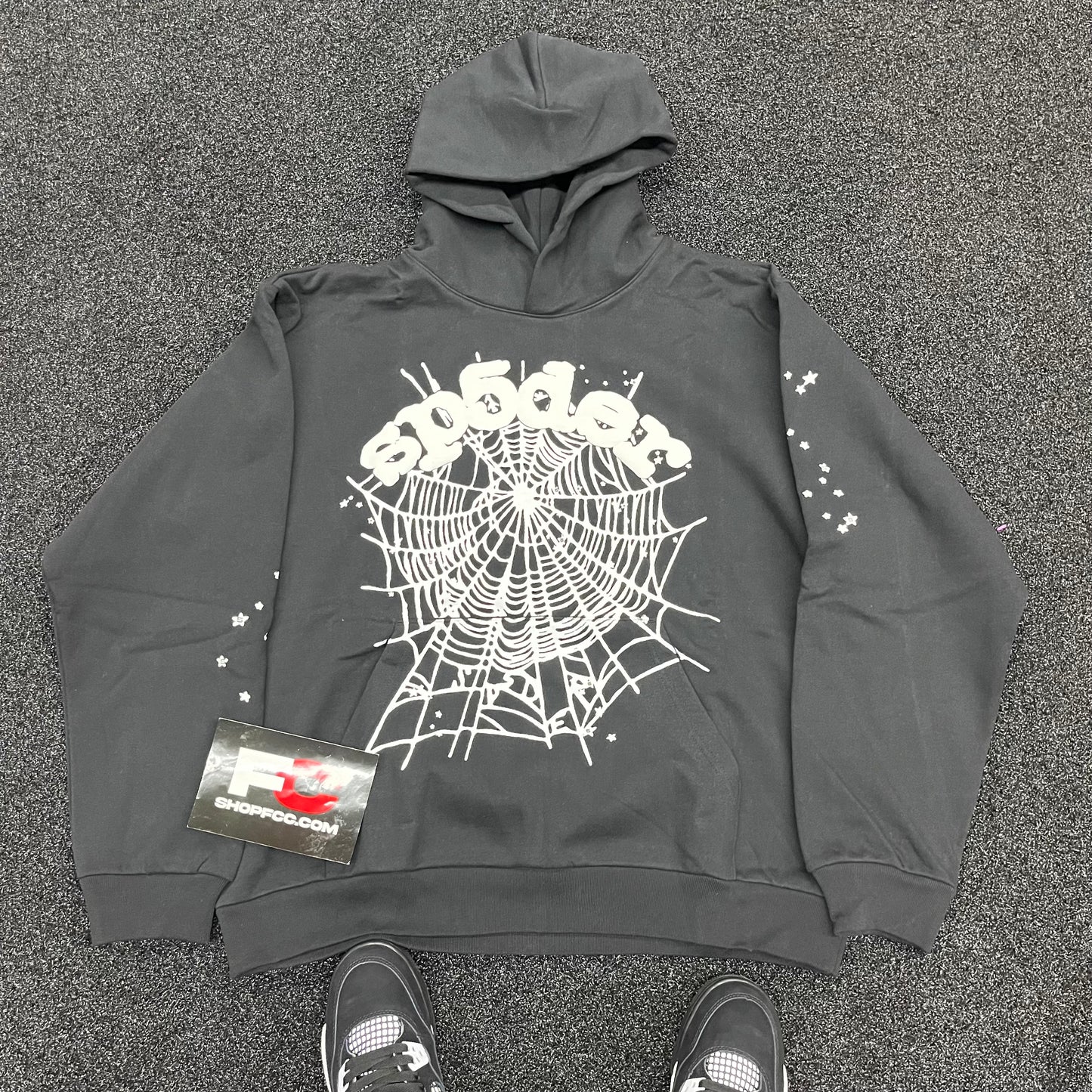 (3 DAY SHIPPING) SP5DER BLACK HOODIE