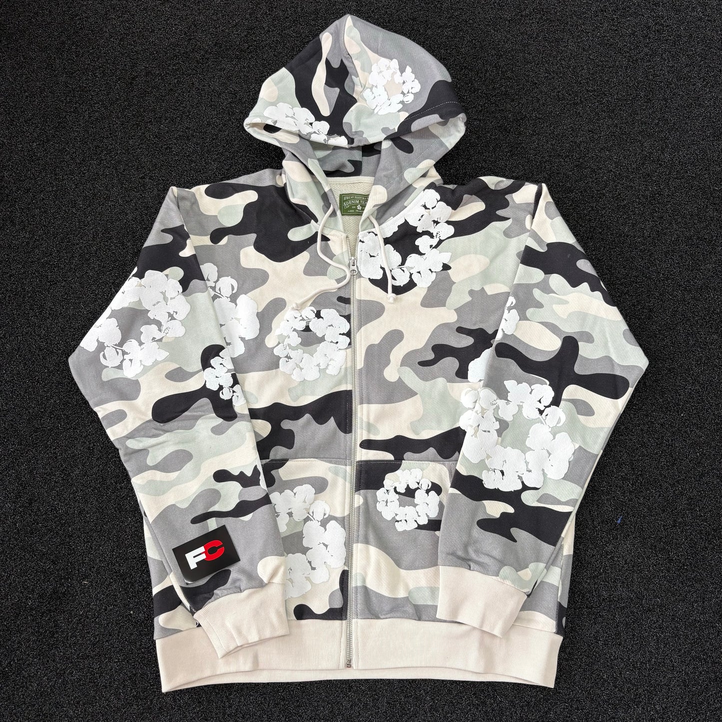 Denim Tears Wreath Zip Hoodie 'White Camo'