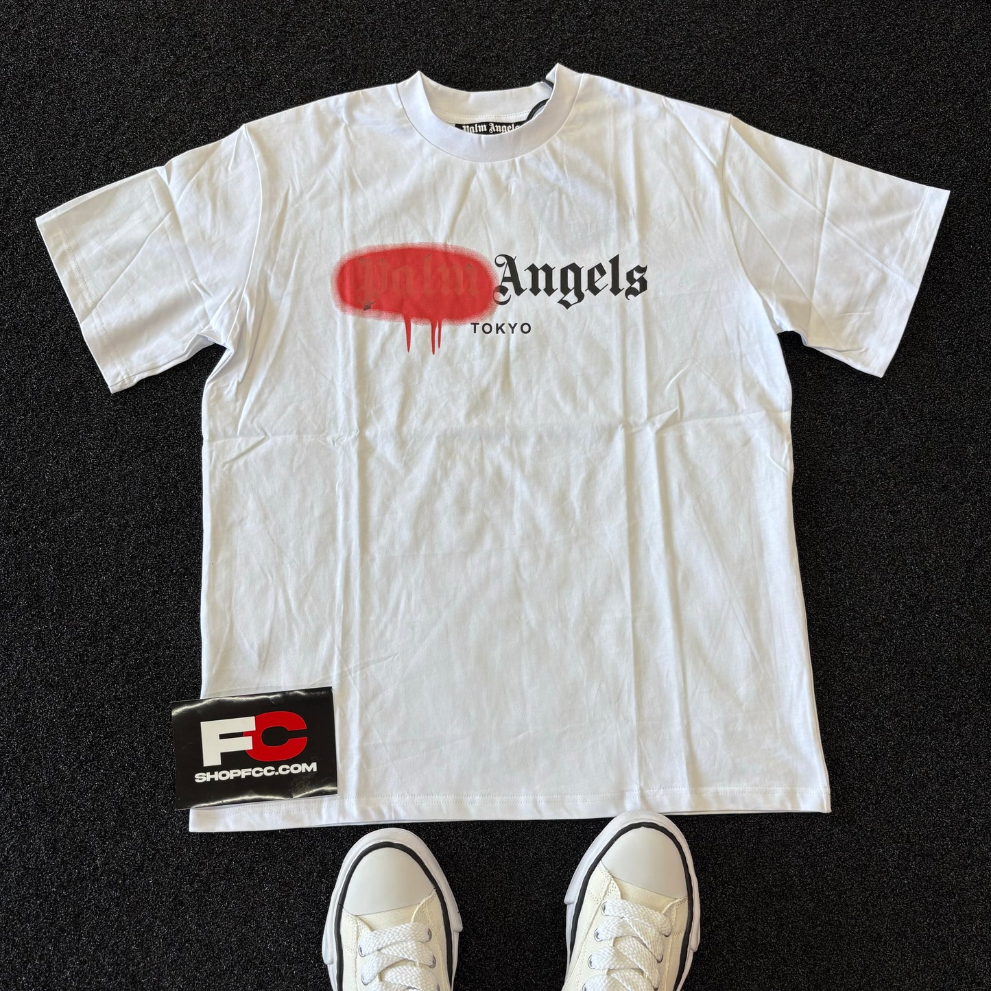 PALM ANGELS TEE SPRAY PAINT RED