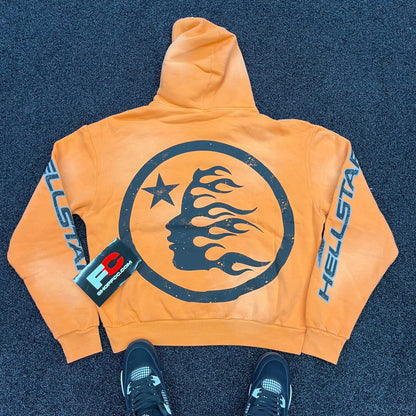 (3 DAY SHIPPING) HELLSTAR FIRE ORANGE HOODIE