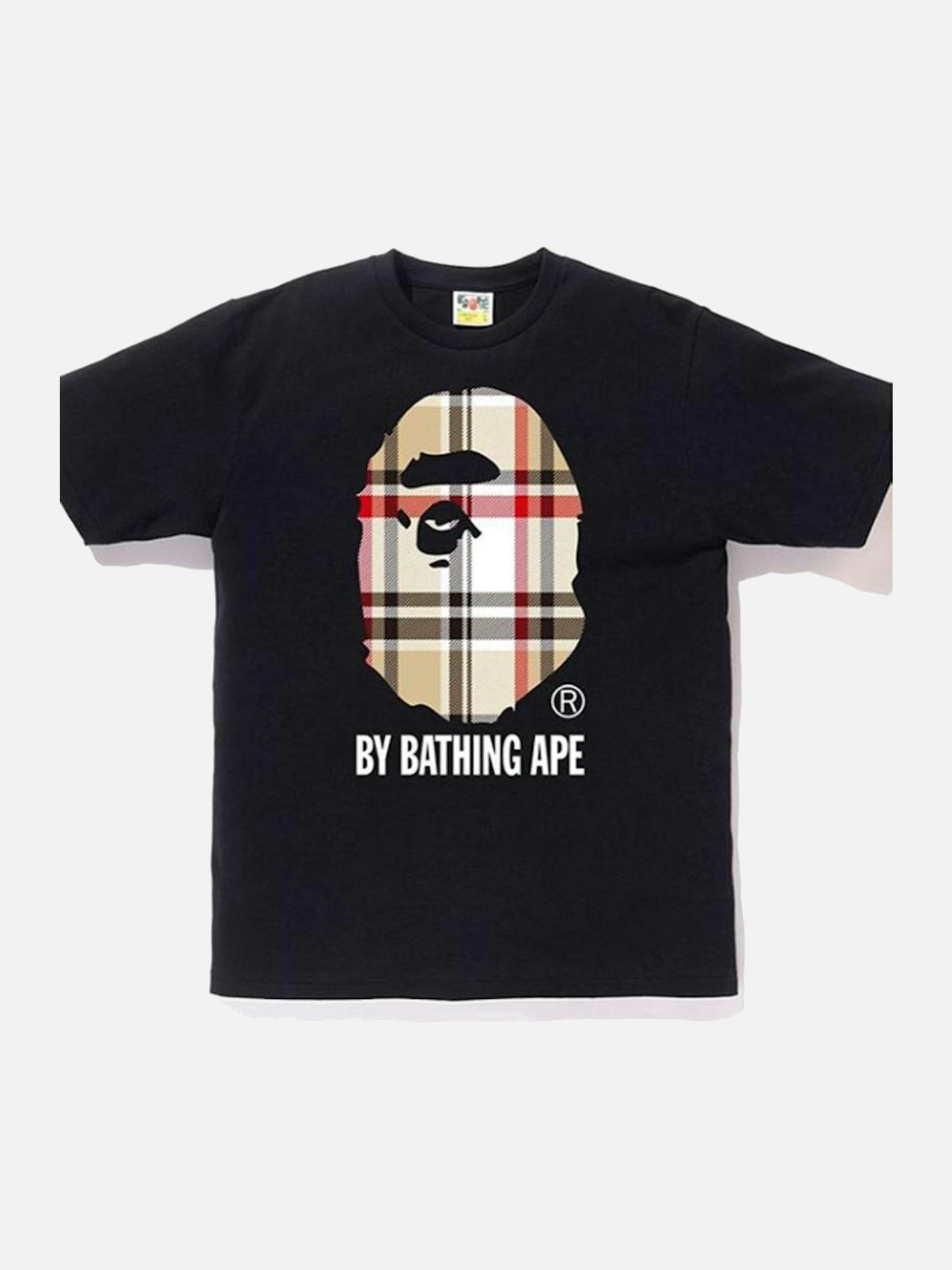BAPE A Bathing Ape Check by Bathing Tee Black/Beige