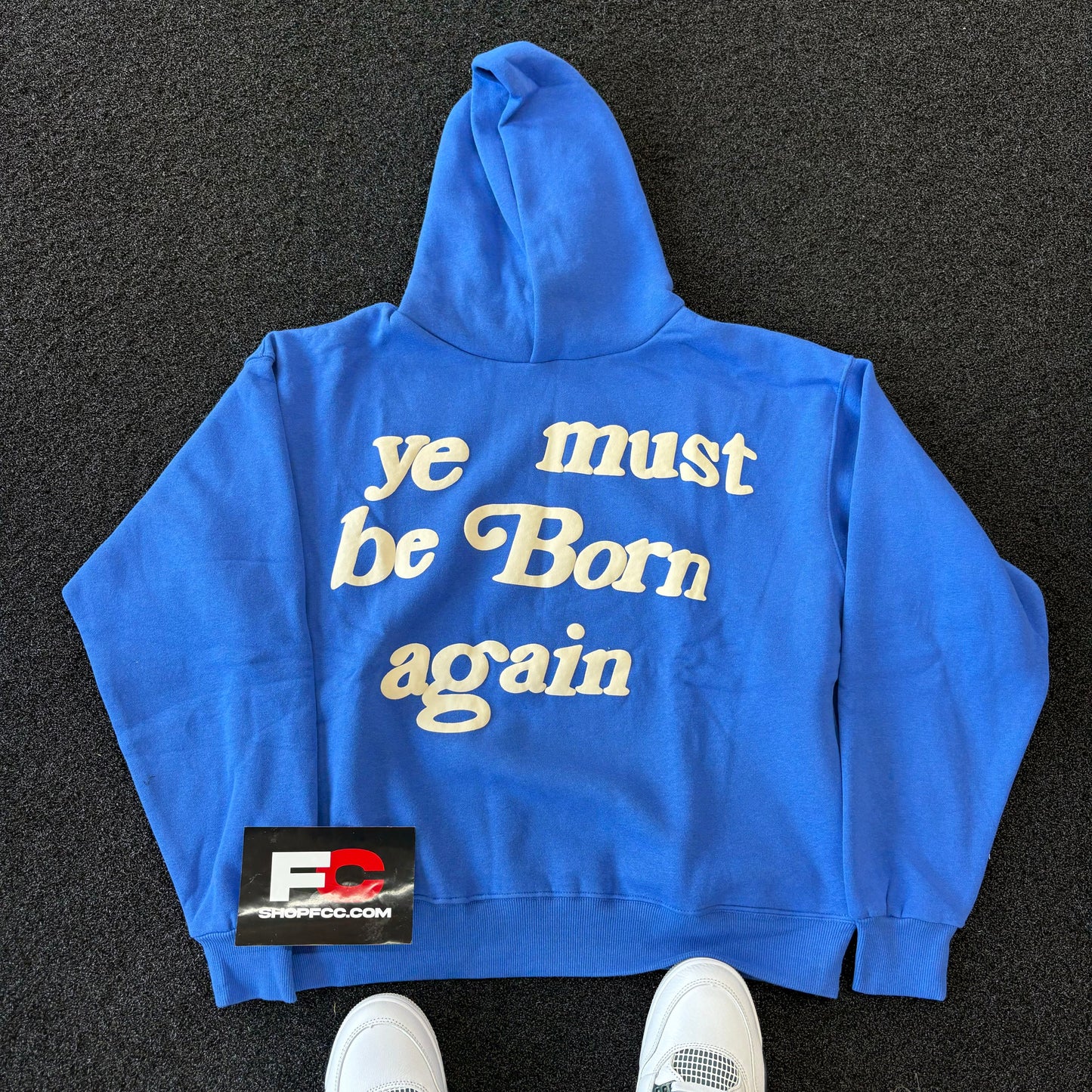 CPFM YE MUST BE BORN AGAIN BLUE HOODIE