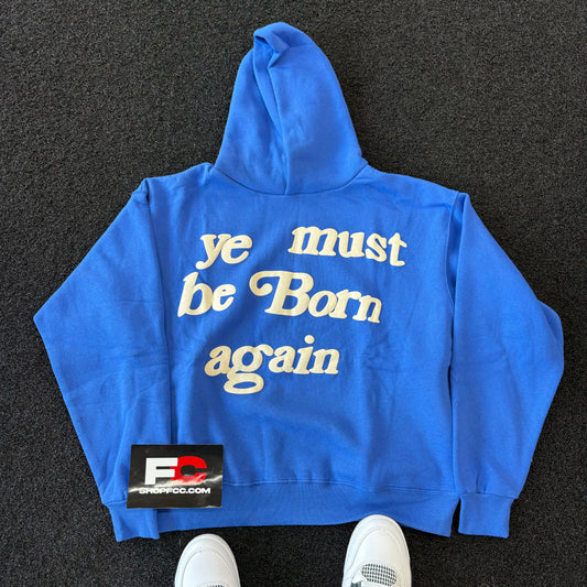 CPFM YE MUST BE BORN AGAIN BLUE HOODIE