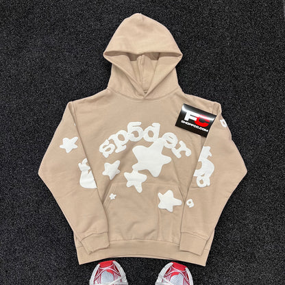 SP5DER BEIGE HOODIE