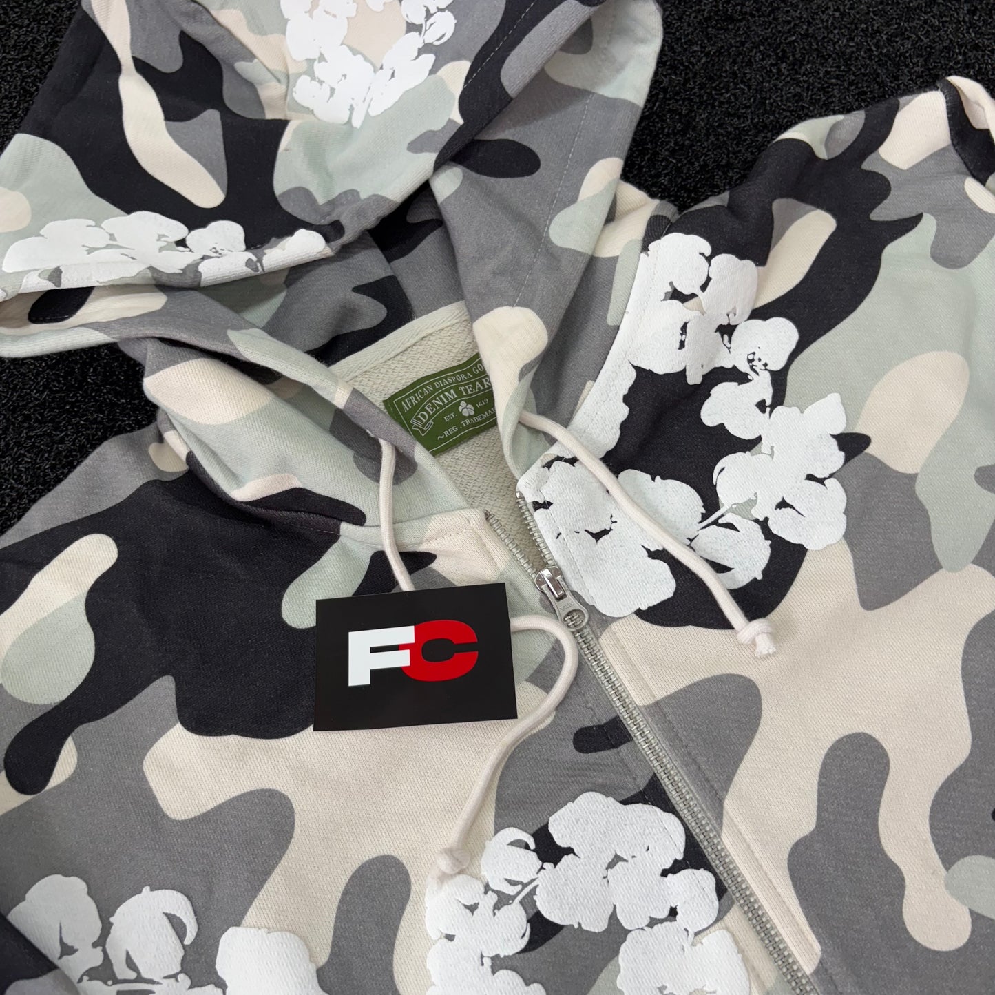 Denim Tears Wreath Zip Hoodie 'White Camo'