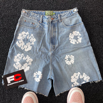 DENIM TEARS JEAN SHORTS BLUE