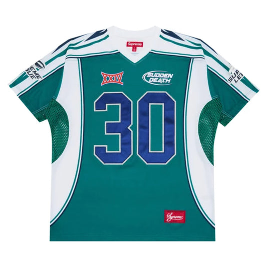 SUPREME FOOTBALL JERSEY SUDDEN DEATH TEAL