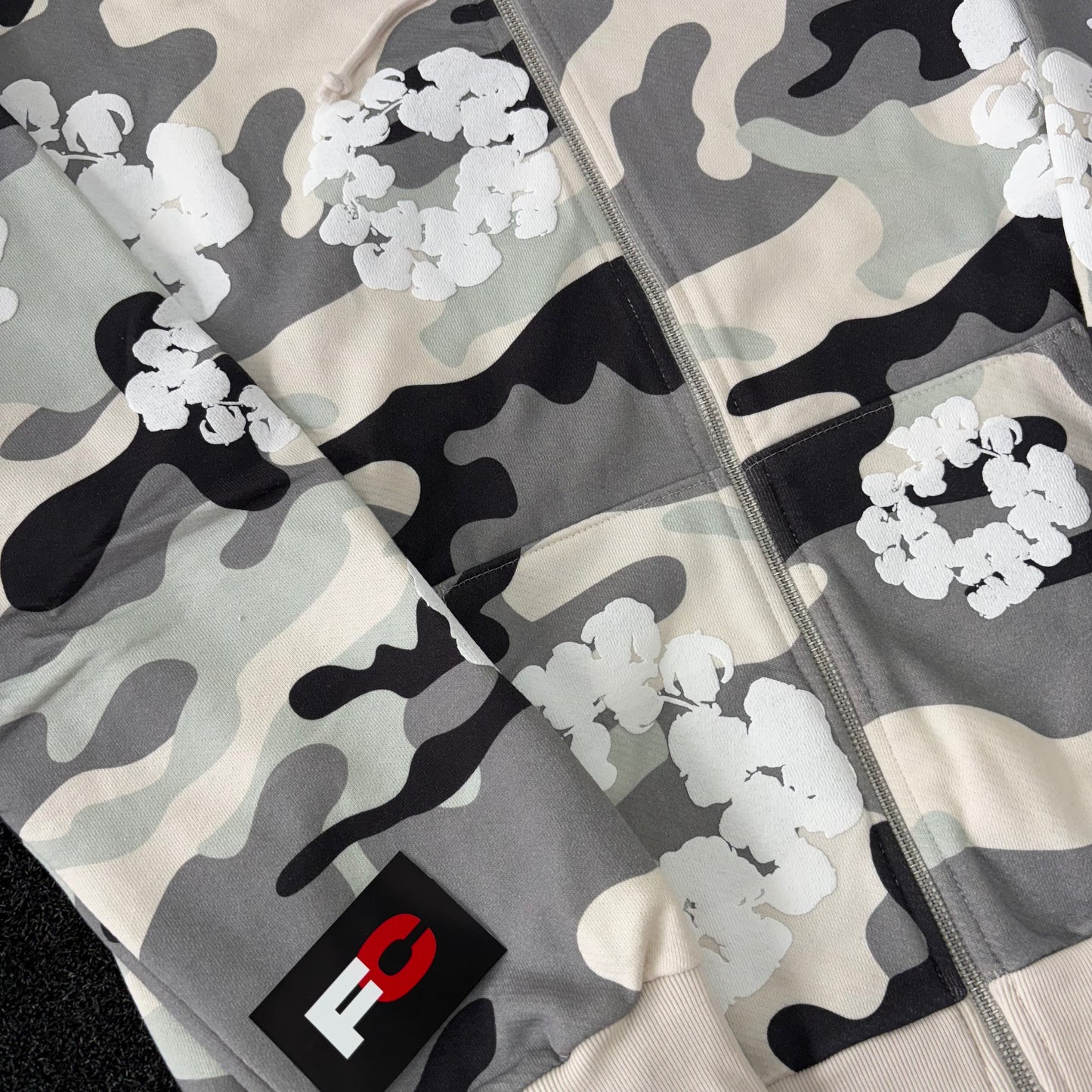 Denim Tears Wreath Zip Hoodie 'White Camo'