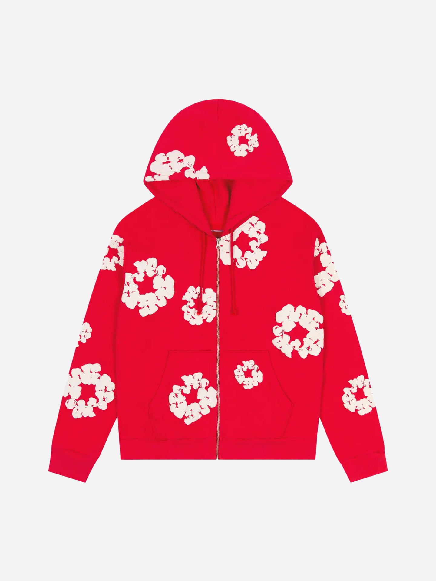 Denim Tears Cotton Wreath Zip Hoodie 'Red'