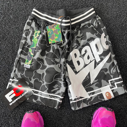 BAPE GREY BLACK SHORTS