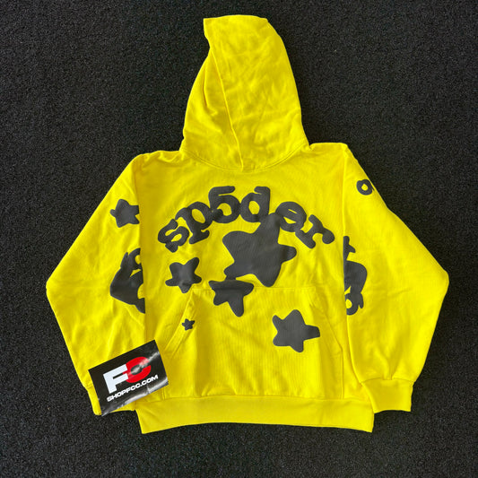 SP5DER YELLOW BLACK HOODIE