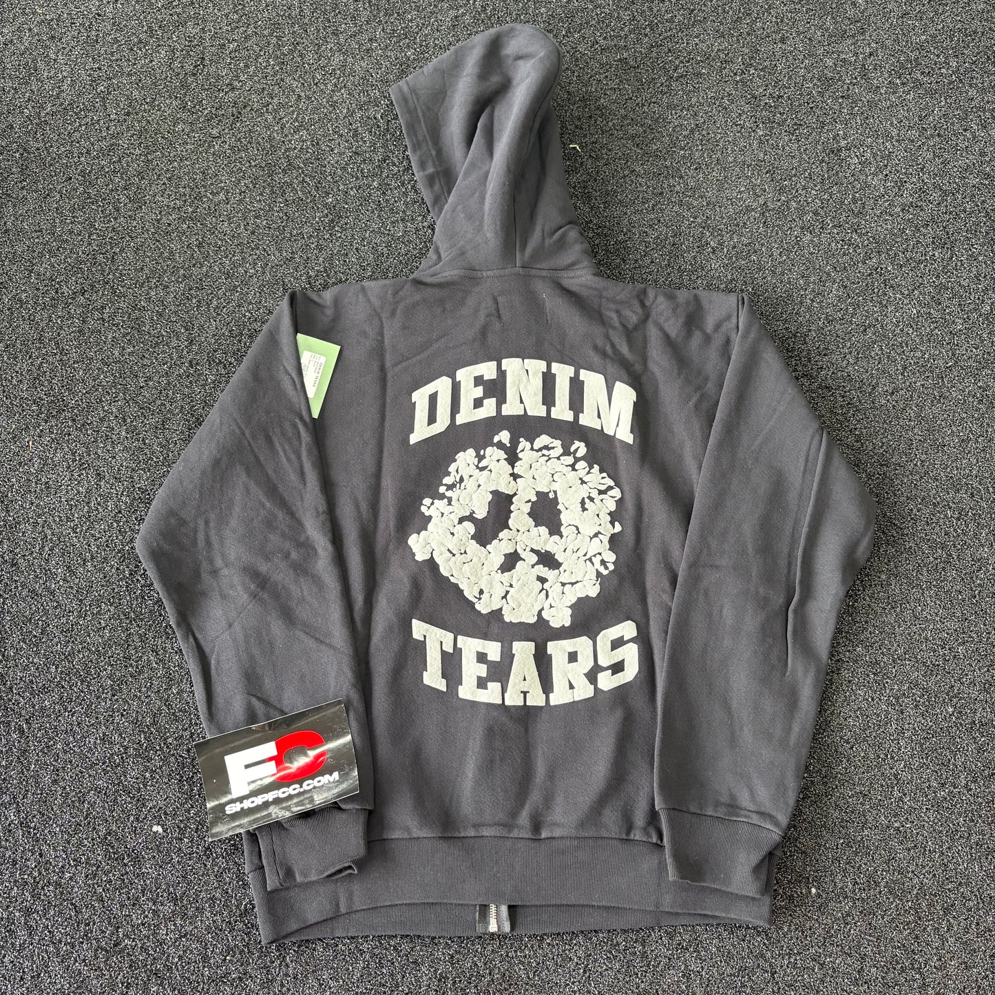 Denim Tears University Zip Hoodie 'Black/Grey'