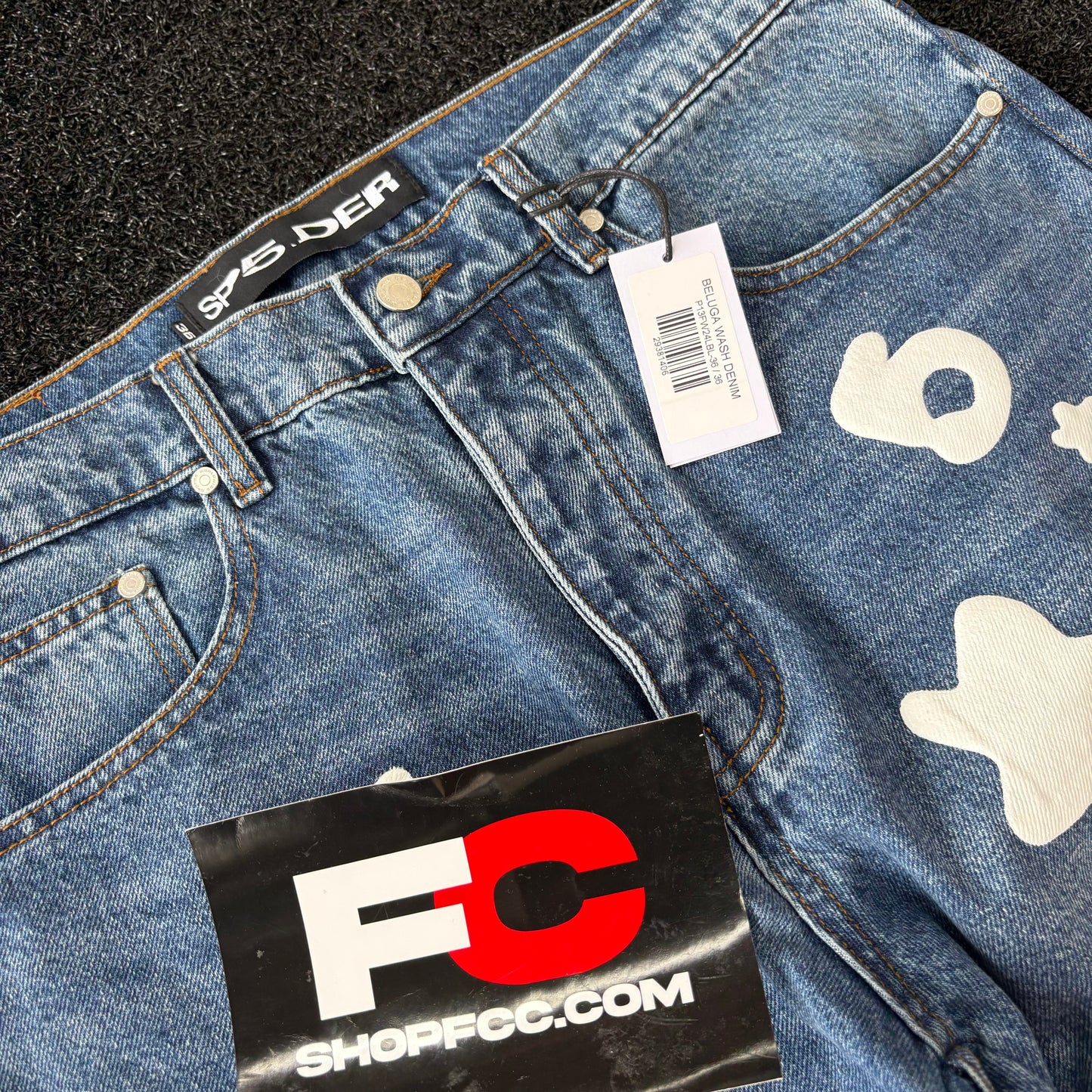 Sp5der Beluga Wash Denim 'Light Indigo Wash'