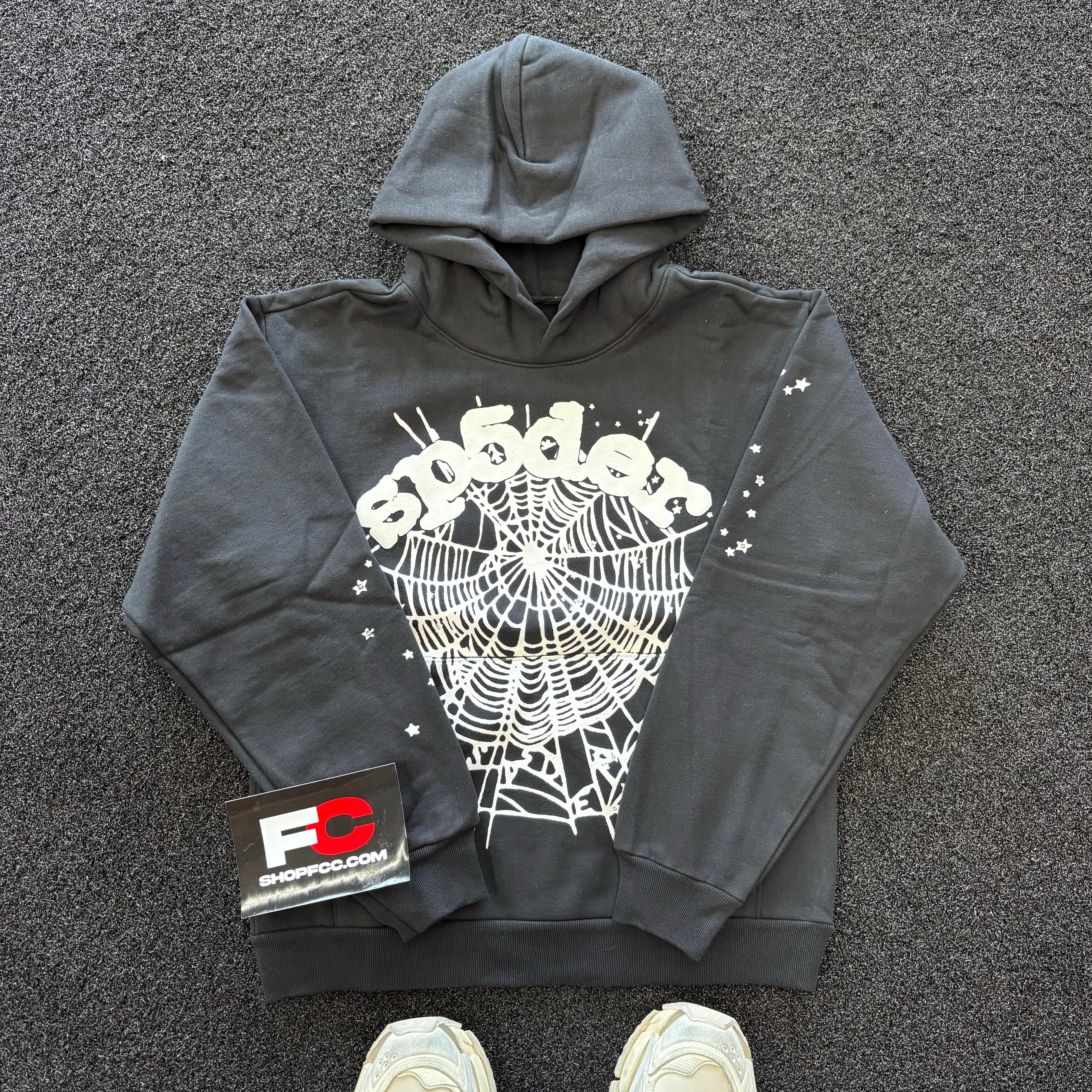 SP5DER BLACK HOODIE