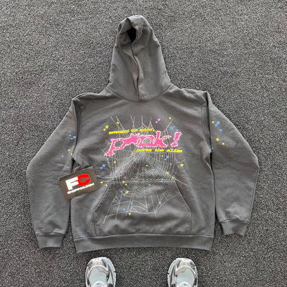 SP5DER BLACK P*NK HOODIE