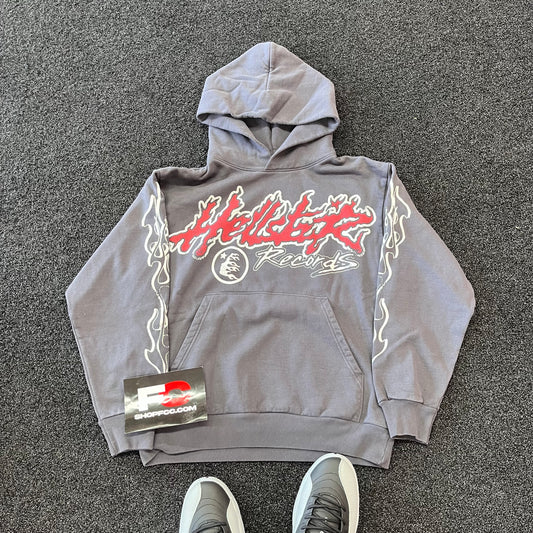 HELLSTAR RECORDS GRAY HOODIE