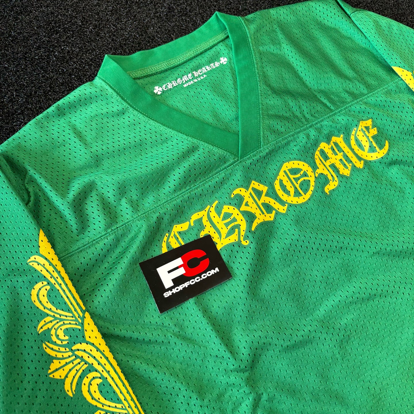 Chrome Hear*s GREEN MESH JERSEY TEE LS