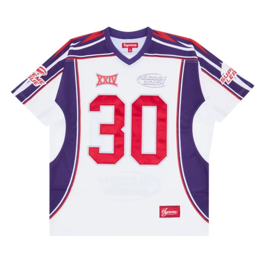 SUPREME FOOTBALL JERSEY SUDDEN DEATH WHITE