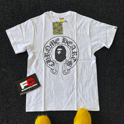 BAPE CHROME HEART WHITE TEE