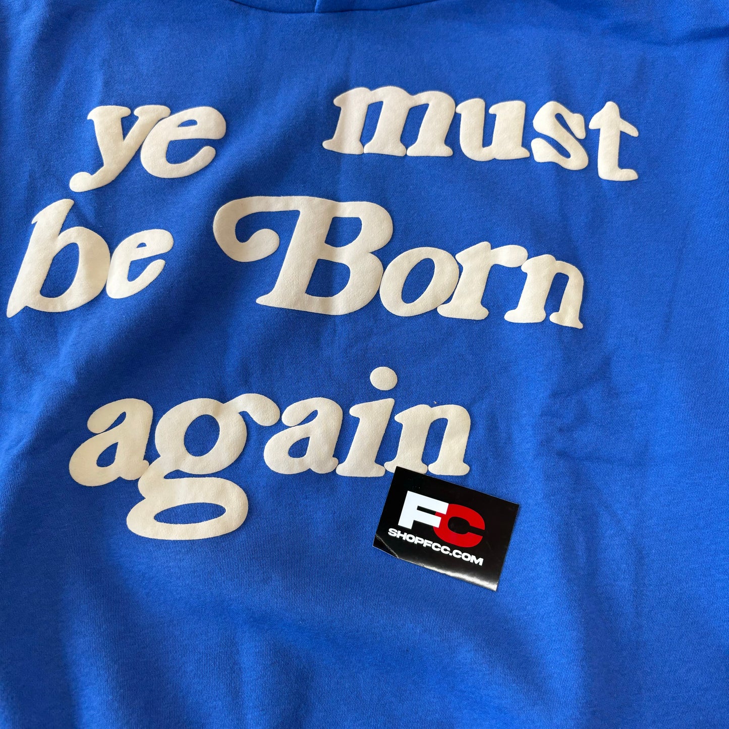 CPFM YE MUST BE BORN AGAIN BLUE HOODIE