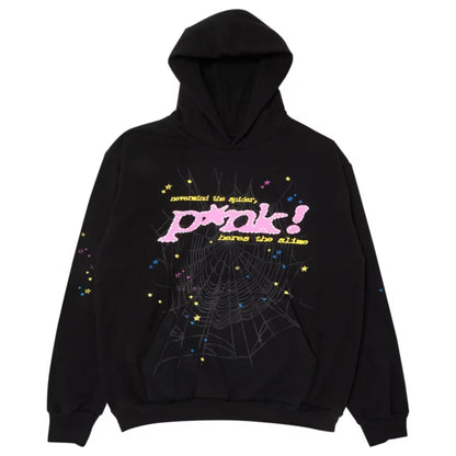 SP5DER BLACK P*NK HOODIE