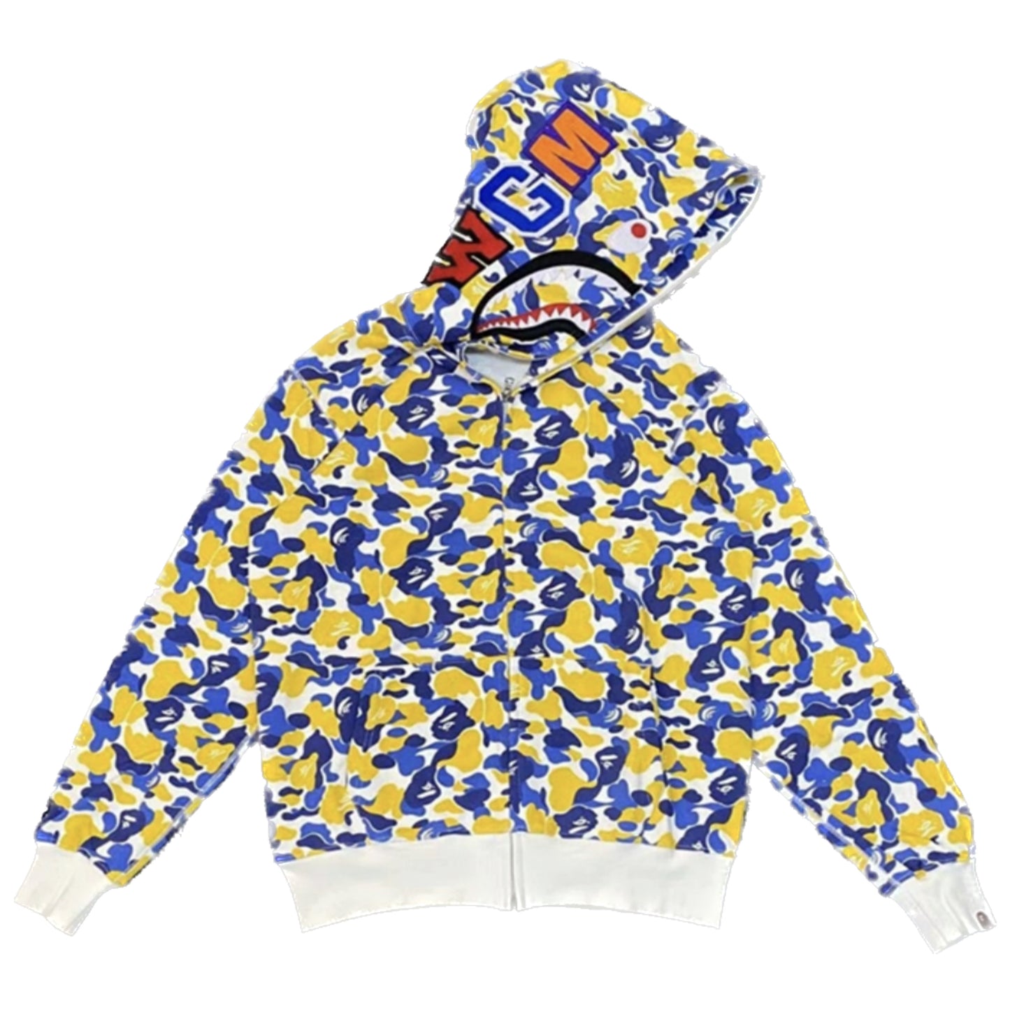 BAPE BLUE YELLOW CAMO HOODIE