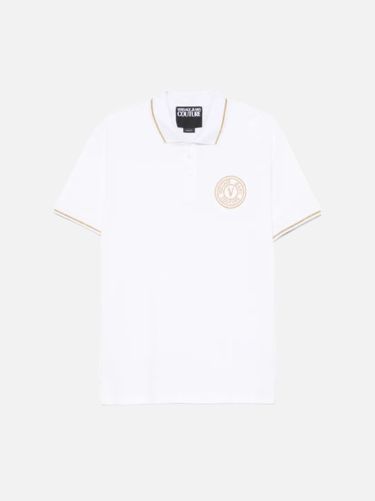 Versace Jeans Couture Logo Embroidered Polo Shirt ‘White’