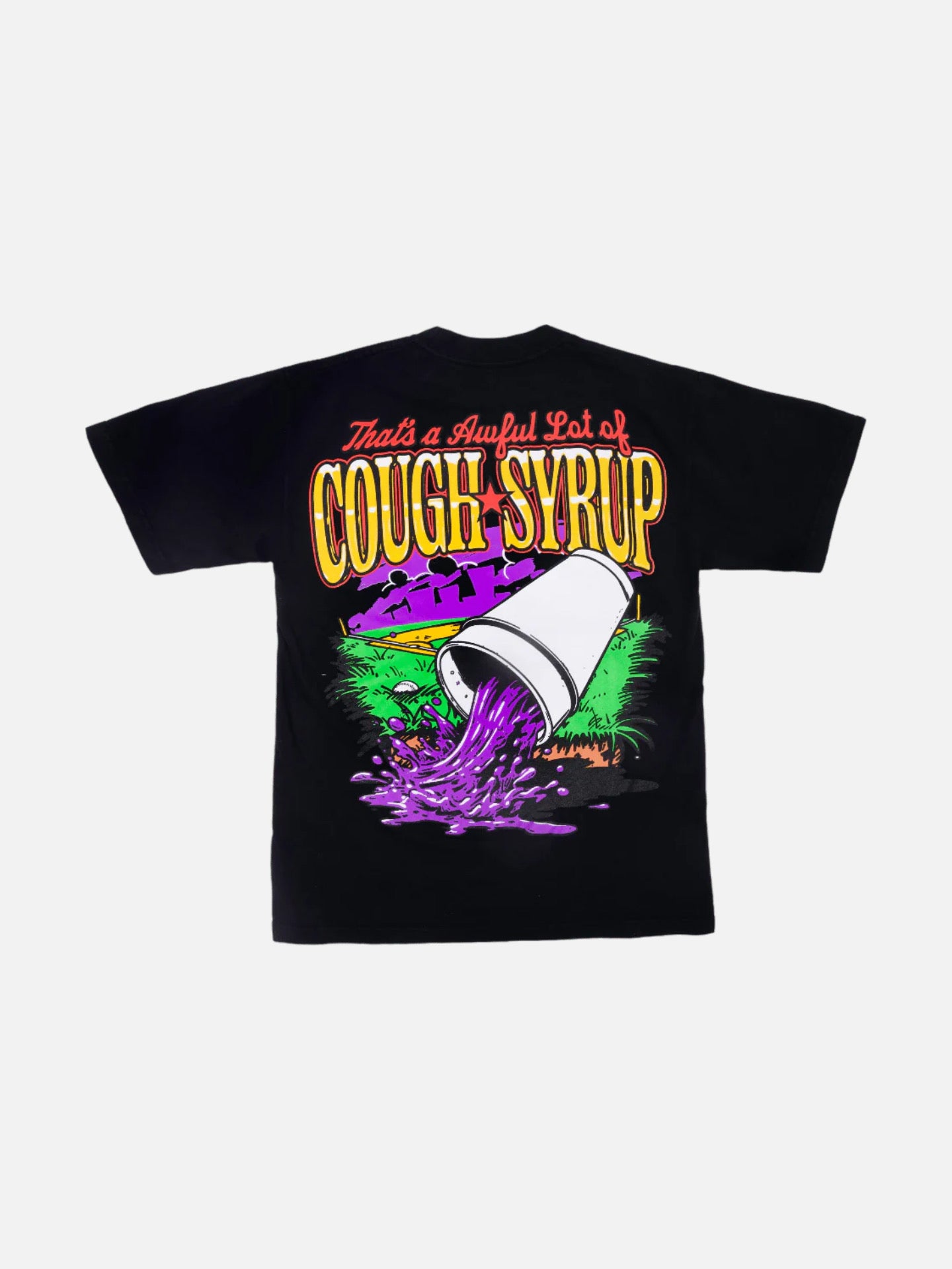 Awful Lot Of Cough Syrup Baseball Tee Black