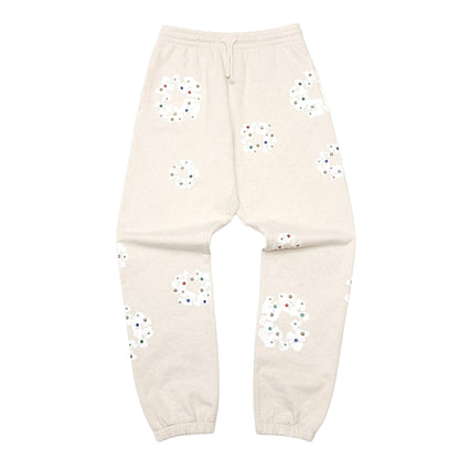 DENIM TEARS SWEATPANTS RHINESTONE CREAM