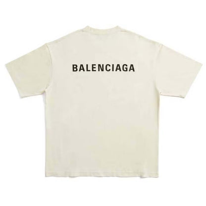 Balenc*aga BACK LOGO CREAM TEE