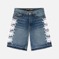 Sp5der Web Stone Denim Shorts 'Light Blue Wash'
