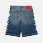 Sp5der Web Stone Denim Shorts 'Light Blue Wash'