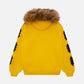 Sp5der Fur Hooded Zip Up Sweatshirt 'Yellow'