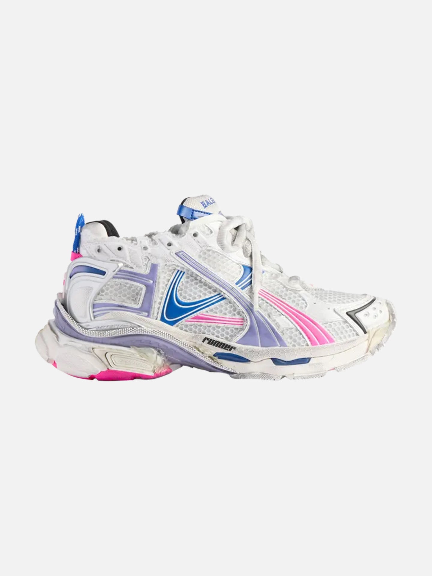 Balenciaga Wmns Runner Sneaker 'Worn-Out - White Lilac Neon Pink'