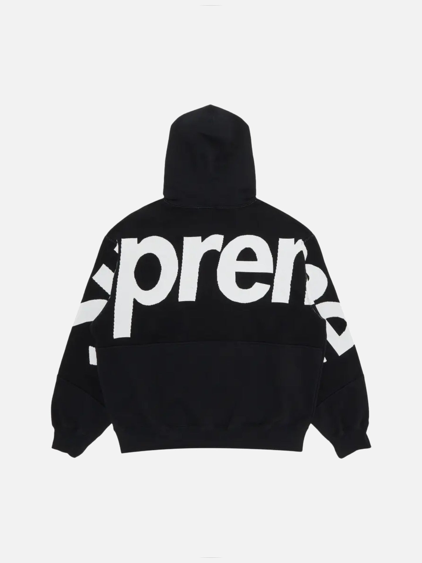 Supreme Big Logo Jacquard Hooded Sweatshirt 'Black'