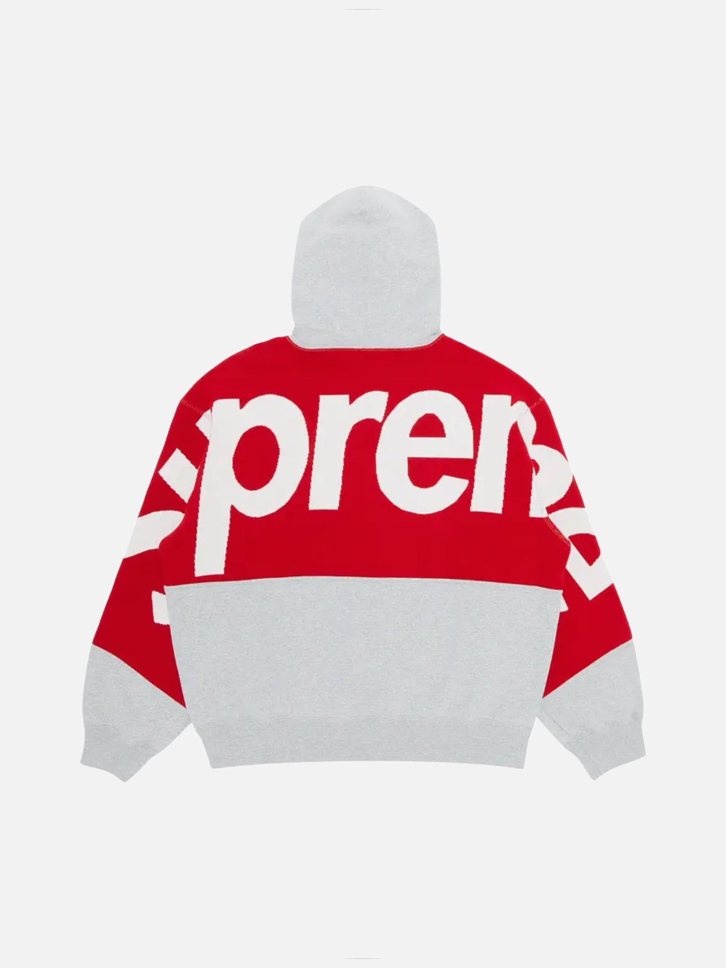 Supreme Big Logo Jacquard Hooded Sweatshirt 'Heather Grey'